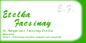 etelka facsinay business card